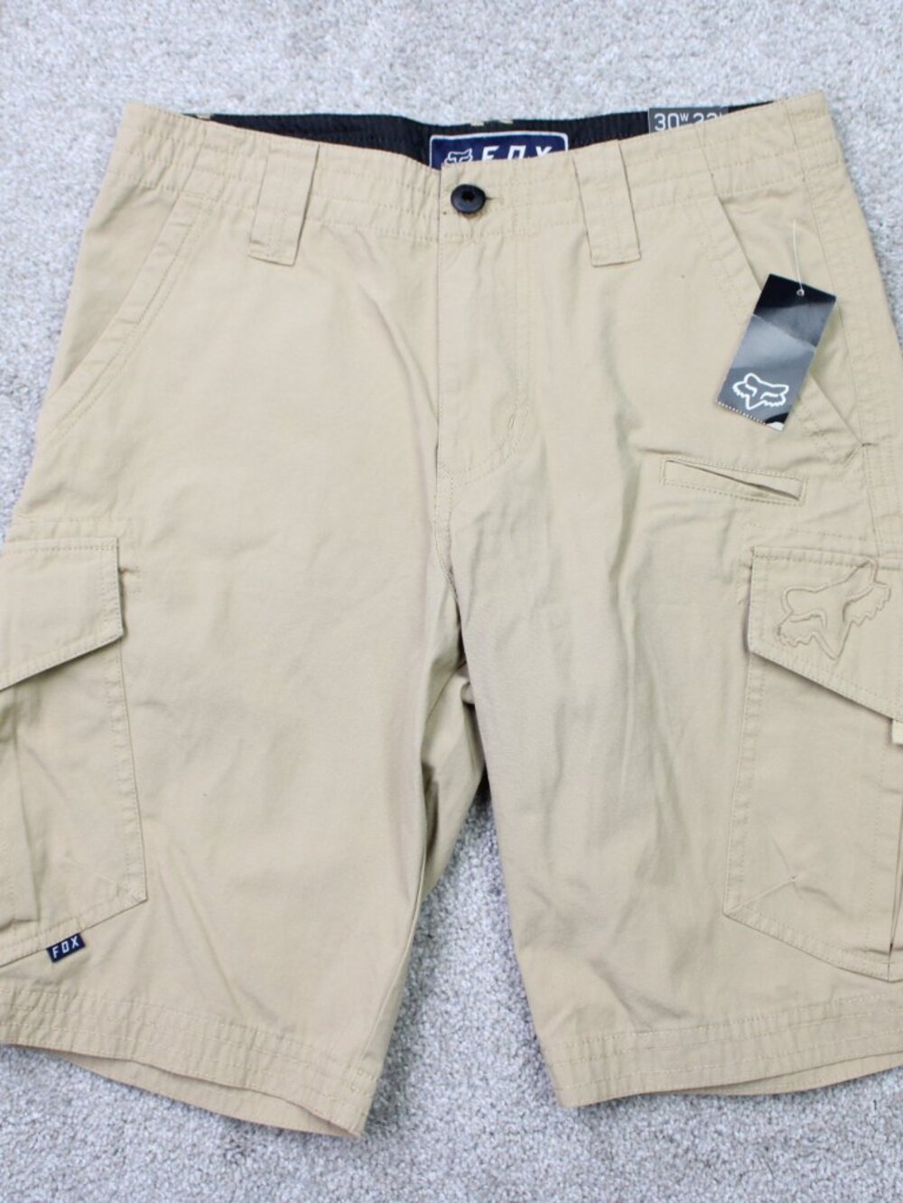Fox Racing Slambozo Cargo Shorts NWT Mens 30 Beige Regular Fit 11" Preppy Casual